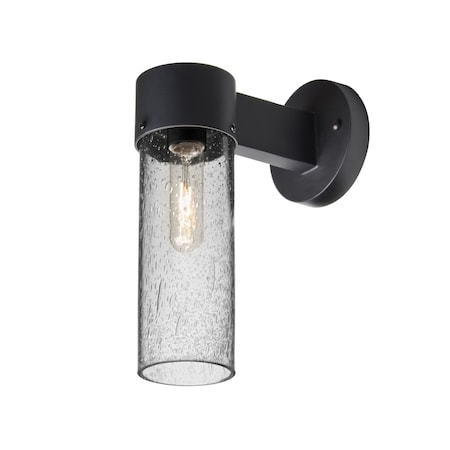 Besa Lighting Juni 10 Outdoor Sconce, Clear Bubble, Black Finish, 1x60W Incandescent JUNI10CL-WALL-BK